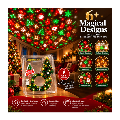 ChristmasGlow™- USB Christmas Tree Projector